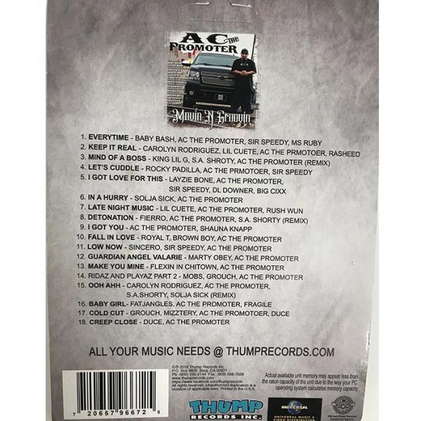Thump Records AC The Promoter MP3 collection track listing.