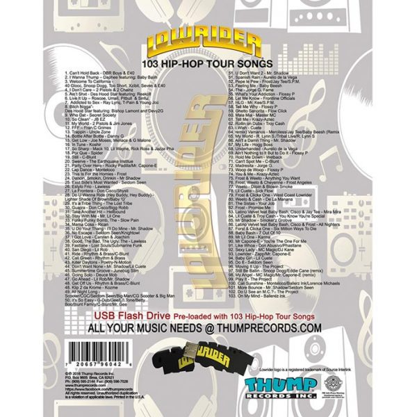 Thump Records Lowrider Hip-Hop MP3 collection track listing.