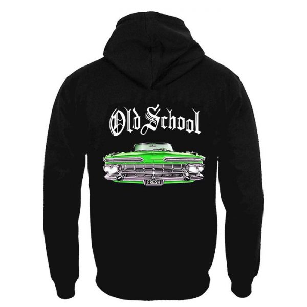 Clothing Hoodie Old School Green Car