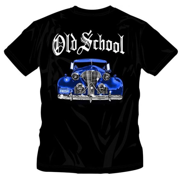 T-Shirt Old School Blue Car black shirt
