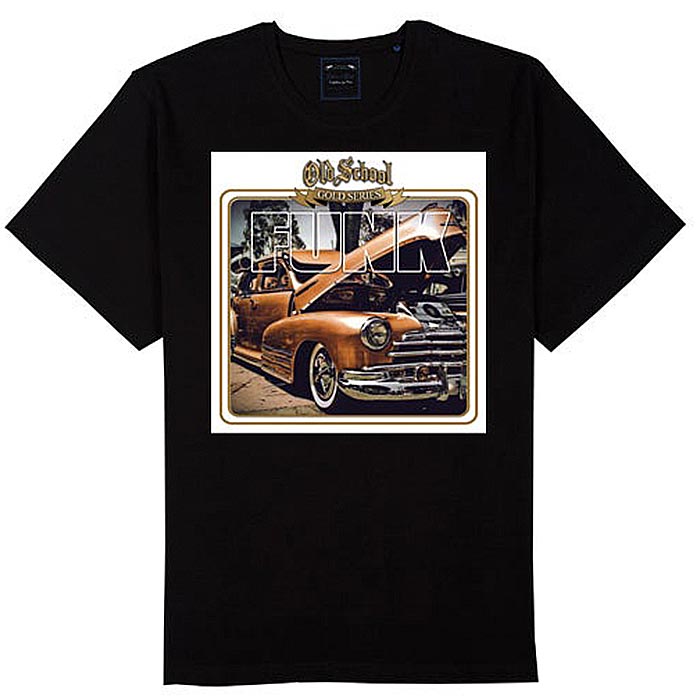 Fellow patron At passe Old School Gold Funk" T-Shirt - buy now from Thump Records