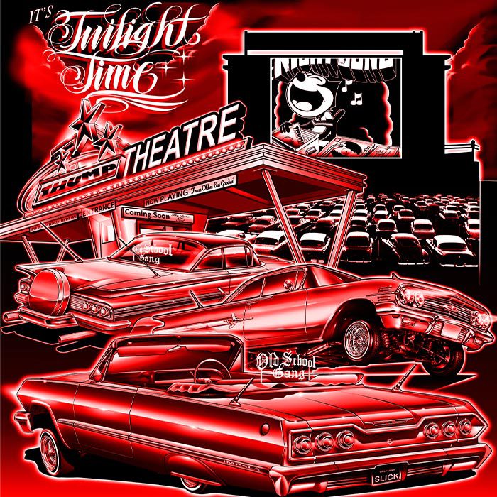 Twilight Time T-Shirt (Red on White) - buy now from Thump Records